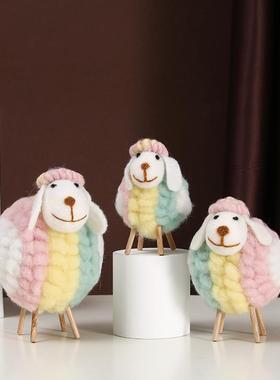 创意可爱小羊治愈系小物件办公室桌面工位房摆件房间装饰女生礼物