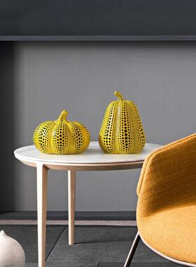 跨境万圣节装饰波点南瓜摆件创意动物酒柜玄关家居桌面树脂工艺品