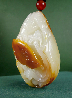 和田玉手工雕刻【抓住机遇】雄鹰展翅手把件 重201.95g