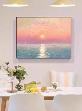 一帆风顺海景肌理感电表箱装饰画法式奶油风配电箱挂画遮挡挂墙画