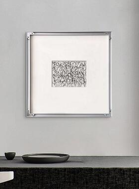 线性极简黑YJD白线条装现代饰简约书房挂画众小艺术画装置反框摆