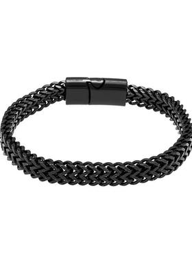 Mens Classic Silver Color Stainless Steel Braided Bracelet M