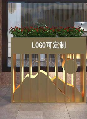 户外花箱定制不锈钢坛商业广场花槽隔断围栏售楼部树箱组合铁艺花