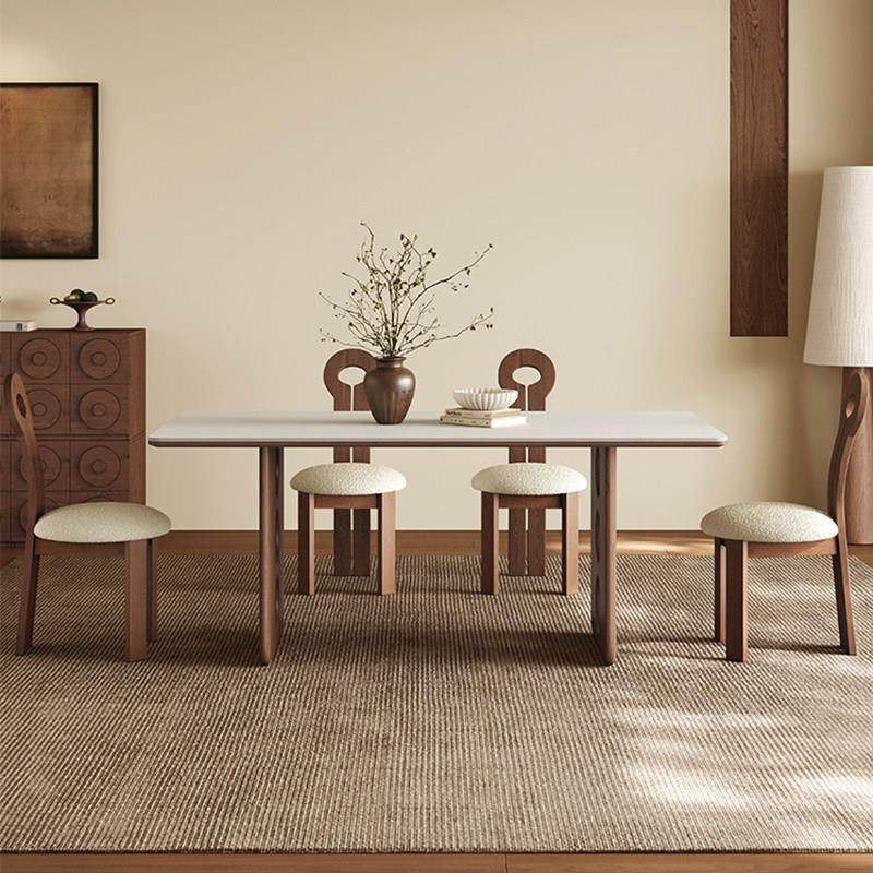 中古风实木岩板餐桌家用小户型2026新款法式复古长方形实木餐桌椅,淘宝优惠券,粉丝福利购,淘宝优惠卷