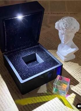 光的礼物光之立方合色三棱镜立方体创意摆件辅手极光棱镜