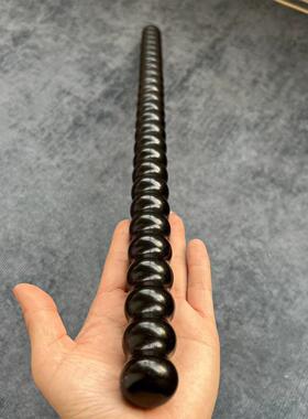 紫光檀木竹节棍 葫芦盘玩棍 武术棍敲背擀筋多功能健身文玩葫芦短