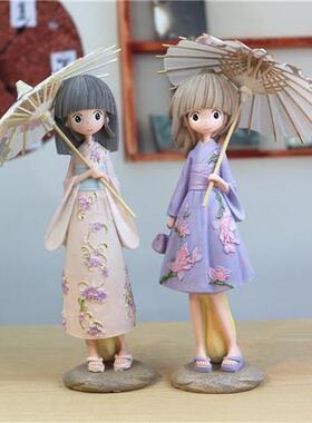 创意家居装饰品学生打伞女孩和风摆件礼品少女卧室宿舍送女朋友