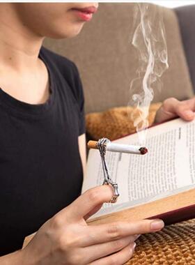 手骨骷髅图案指环个性支架指环