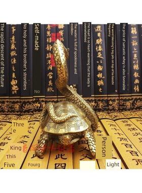 大号纯铜玄武铜龟蛇玄武神兽龙龟客厅摆件北方四神家居摆设饰品铜