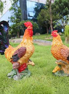 物户外发光太阳能仿真母鸡公雕塑摆件农HY23127A场庭模院花园景观
