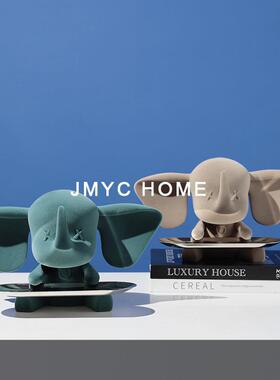 意象式奢小飞托盘摆件入户玄关KGW钥匙收纳装饰品客厅电柜床视轻