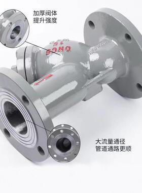铸钢Y型过滤器WCB碳铸钢管道排污滤水器GL41H-16C法兰Y型过滤器