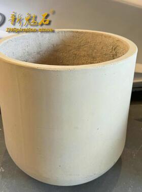 商场大号北欧圆形水泥花盆琴叶榕花箱客厅阳台室外绿植GRC混凝土