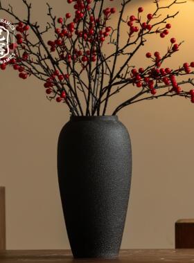 新中式小清新创意仿真花插干花瓶摆件客厅插花现代简约玄关陶瓷罐