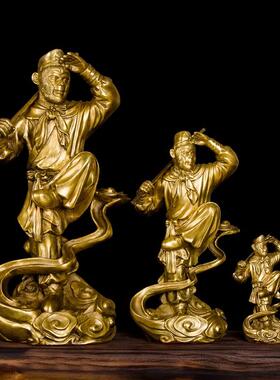 孙悟空摆件纯黄铜齐天大圣斗战胜佛家居饰品摆饰美猴王铜猴子摆件