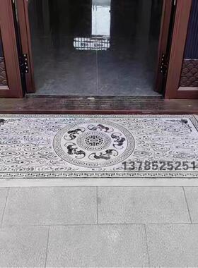 石材地舖祥云过门青石台阶浮雕中式庭院福寿字云纹踏步石铺路地面