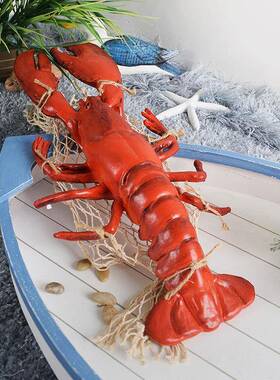 海洋装饰品仿真树脂大龙虾主题餐厅装饰挂件海鲜馆大闸蟹造景摆件