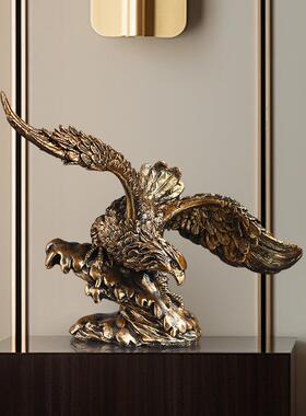 美式仿古铜老鹰大鹏展翅酒柜客厅玄关开业礼品公司装饰品树脂摆件