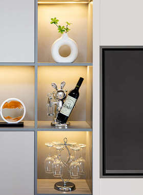 2024家用酒柜家居装饰品摆件红酒杯架玄关餐边柜轻奢现代客厅高档