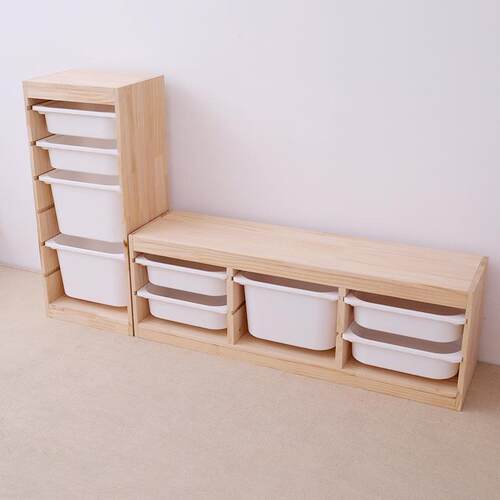 儿童玩具收纳架多层抽屉式大容量家用多层储物柜实木儿童房整理架 - 图1