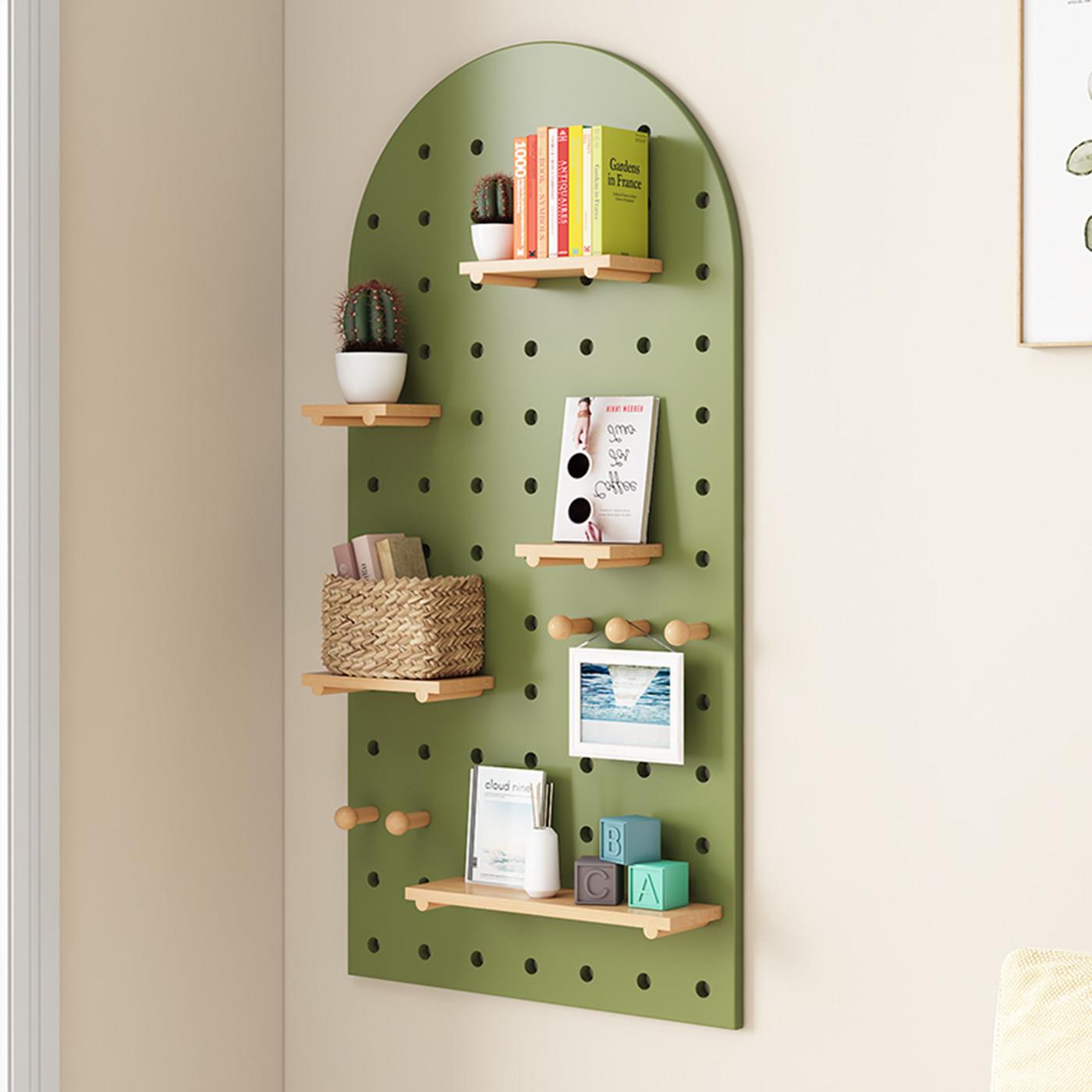 Solid wood hole board custom wall rack decorative partition rack storage shelf wooden bookshelf wall partition