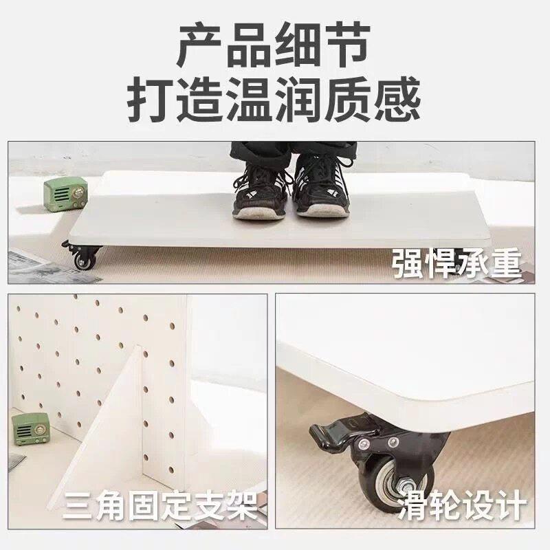 Solid wood hole board yoga fitness equipment storage and organization vertical display rack removable pulley screen storage rack