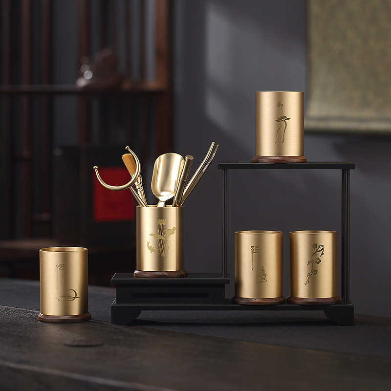 铜茶道六君子套装黑檀木茶刀茶筒茶艺茶勺养壶笔功夫茶具配件茶夹,淘宝优惠券,粉丝福利购,淘宝优惠卷