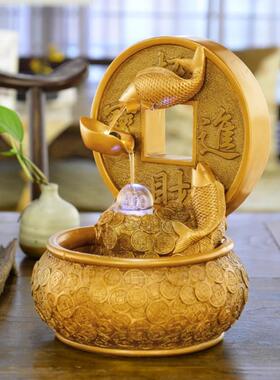 风水轮招财进宝流水摆件室内客厅前台聚宝盆乔迁商铺会所开业礼品