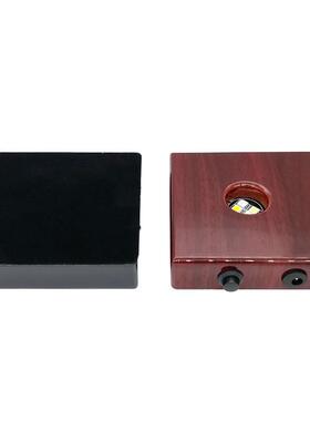 现货10*10*2.5实木水晶灯座黑色红木纹七彩白光LED底座摆件