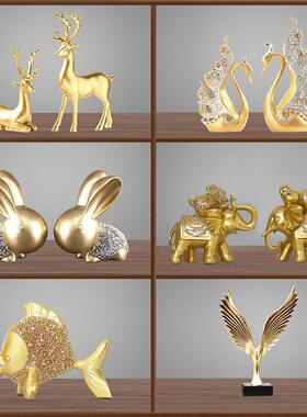 现代轻奢高档酒柜工艺品摆饰客厅玄关电视柜家居装饰乔迁新居礼品