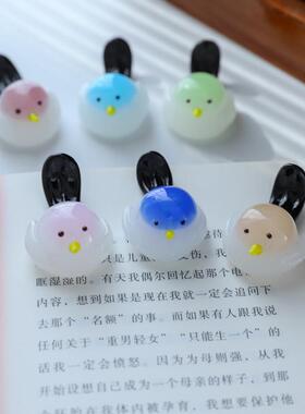 玻璃小鸟摆件桌面迷你云雀摆饰客厅书桌家居创意可爱玻璃笔架摆件