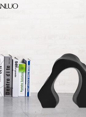 北风格抽象树脂摆件现创代几何建店筑造型欧酒样板间9000-142意软