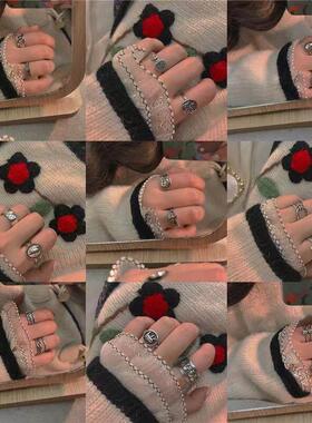 Unisex Geometric Jewelry Collection Retro Thai Silver Ring E