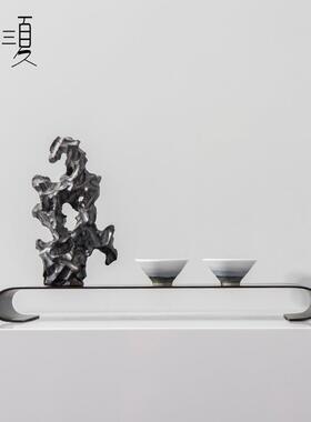 新中式太托盘组合摆湖件高端样板间茶桌书房茶室几太湖石组抽象石