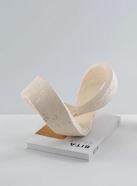 简约现代仿洞石几何环形摆件创意抽象艺术样板间客厅电视柜装饰品