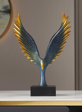 高档领茶室书导房柜博古架大鹏公展翅摆件装饰品办室桌面高档书工