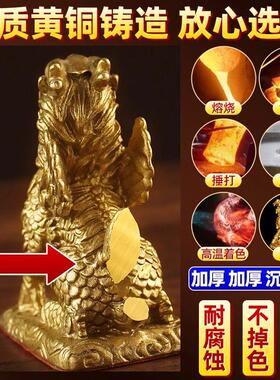 铜麒麟摆件一对纯铜解决卧室家用客厅办公室工艺品店铺开业送礼品
