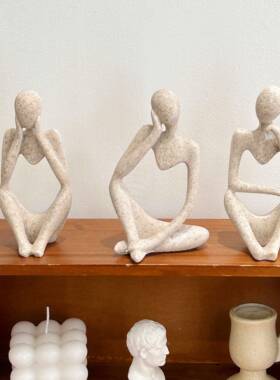 ins艺术风抽象人物思考者摆件客厅卧室玄关家居装饰桌面搭配创意