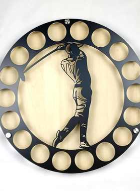 展示架剪影圆形工艺品高尔夫球挂件艺高尔夫球铁皮创意铁家居