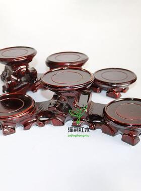 高红木圆形杯垫木质茶紫砂壶实木奇石摆仿件底座木托博ZJ0065古架