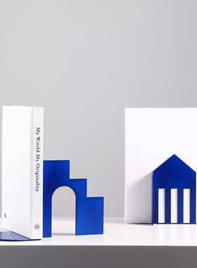 现代简约创意金属拱形书档摆件样板间客厅桌面酒柜书靠装饰品书挡