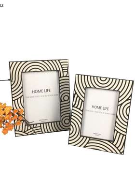 轻奢简约皮革相框6寸7寸家居装饰照片画框摆台样板间卧室床头柜