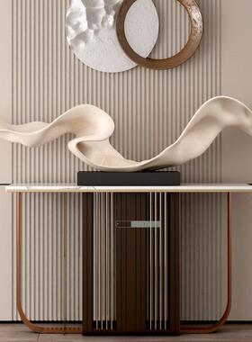 中式抽象艺术新飘带塑别墅玄雕关装摆饰品会所酒店前台24080601轻