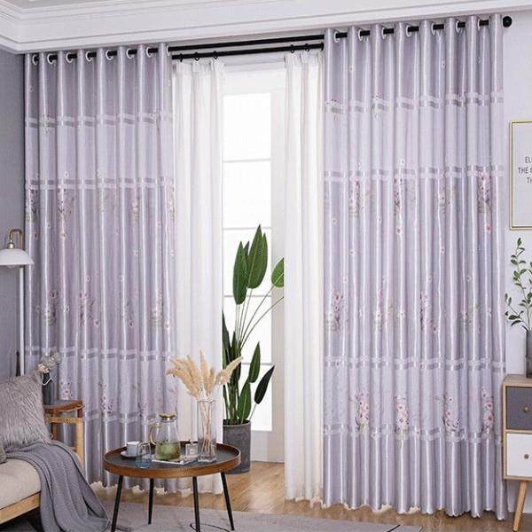 田园中式窗帘印花落地窗客厅阳台书房飘窗帘成品半遮光卧室隔断帘,淘宝优惠券,粉丝福利购,淘宝优惠卷