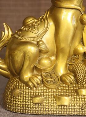 铜生肖狗哮天犬家居酒柜玄关桌面动物摆件礼品装饰工艺品