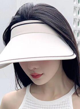 夏季新款热销空顶帽女网红无顶遮脸防晒帽骑行户外运动太阳帽