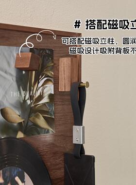开门式电表箱装饰画遮挡网红实木黑胡桃挂画轻奢感置物架配电闸箱
