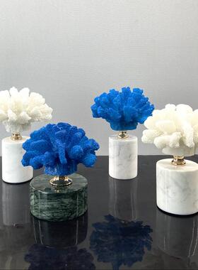 大理石水晶珊瑚摆件样板房软装现代北欧田园地中海电视柜家居饰品