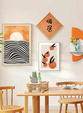 大象餐厅装饰钟表寓简意画好现的抽象动好运连连物挂画酒店餐厅轻