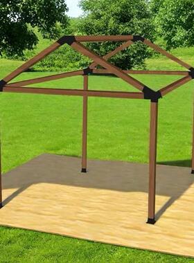 凉亭底座支架重型方形栅栏杆法兰黑色组合式柱锚套装简约现代摆件